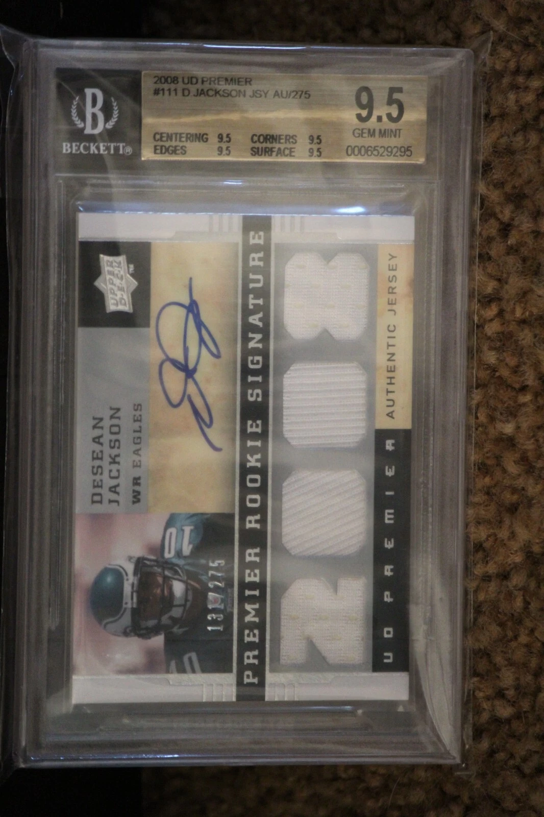 DeSean Jackson Upper Deck Premier #111 Signed Jersey