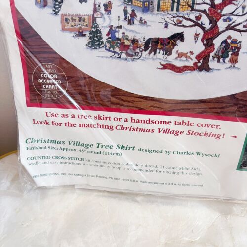 Dimensions 8472 Christmas Village Tree Skirt Cross Stitch Kit NEW Holidays Vtg - Picture 5 of 11