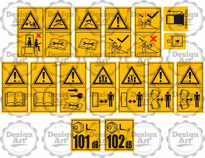 Dumper Kipper Sicherheit Warnung Aufkleber Decals Set 15 Stücke Pieces