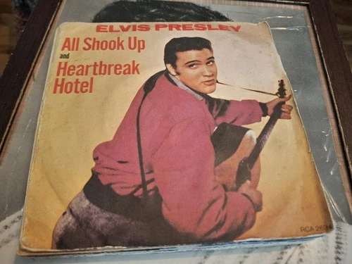 ELVIS PRESLEY LOT OF SIXTEEN SINGLES RELEASED IN 1977 ORANGE LABELS PIC SLEEVES