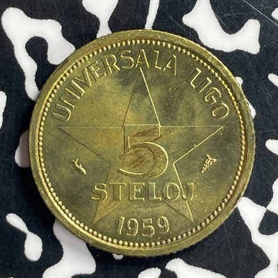1959 Esperanto 5 Steloj Lot#T7066 High Grade! Beautiful! KM#X4