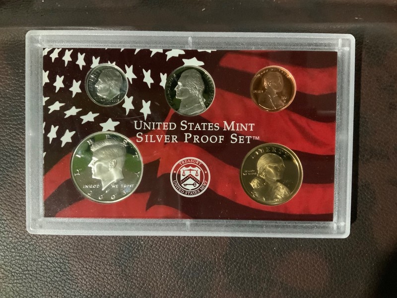 2003 united states mint silver proof set no quarters  no box