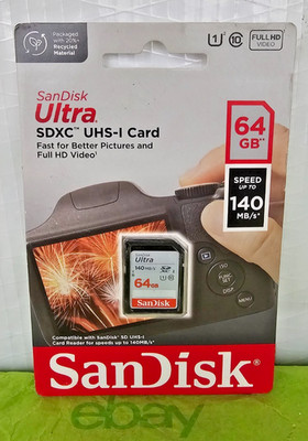 SanDisk Ultra SDXC UHS-I Memory Card 64GB 140MB/s C10 U1 SDSDUNB-064G-GN6IN