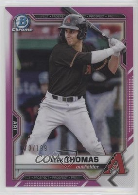 2021 Bowman Chrome Prospects Fuchsia Refractor 73/199 Alek Thomas #BCP-31 7e6