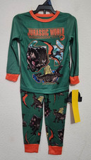 2 Piece Jurassic World Dinosaur Print Boys Sz 4 Pajama Set Long-Sleeve  Pants