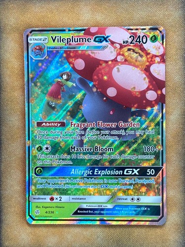 Pokemon Vileplume GX 4/236 Cosmic Eclipse Ultra Rare Holo NM
