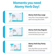 Atomy Herb Day Sanitary Pads Napkins Pantyliners Large Medium KOR Herbal Fresh