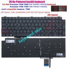 Backlit US Keyboard for Dell Precision 7550 7560 7750 7760 laptop 0713DM 08XY7G