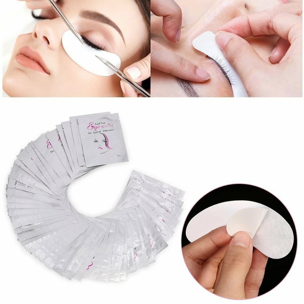 100 pares de parches de gel de extensión de pestañas hidrogel natural debajo de la almohadilla para ojos sin pelusa