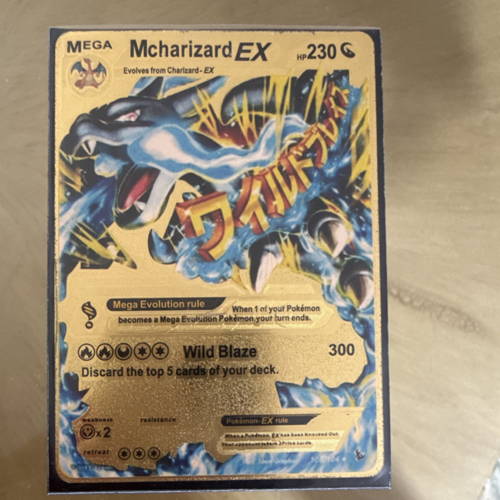 Pokémon M Charizard EX Mega Evolution Gold Foil Dragon Card English