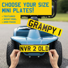 Mobility Scooter Number Plates - Thin Full Plastic with Double Sided Adhesive