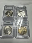 1922 D 1923 1926 Peace Dollar AU58-MS62 ICG Slabbed Silver Oz Starter Set 4 Diff