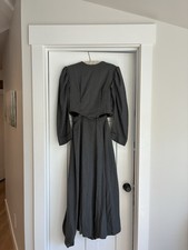 Civil War Era Women  s Dark Grey Dress Separate Shirt/full Skirt Costume Handmade