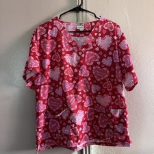 UA Scrub Top Valentine Hearts Be Mine, Luv You , Kiss Me, Sweetheart Large