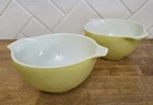 Vtg Set Of 2 Pyrex 441 Yellow Cinderella Mixing Nesting Bowl Ovenware 1.5 Pint