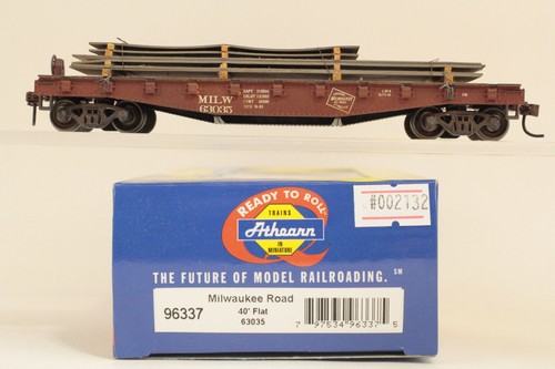 Coche plano Athearn escala HO Milwaukee Road MILW #63035 40' | Condition: Used