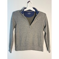 Vineyard Vines Boys Gray 100 Pima Cotton Quarter Zip Pullover Sweater S 8-10
