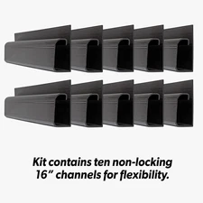 10 Pack J Channel Desk Cable Organizer 10 Raceway Cord Management Kit 16 inches