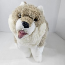 Plush Creations 1992 Gray Wolf Husky Dog Realistic Stuffed Animal Toy