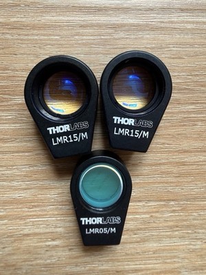 Thorlabs Metric Fixed Optic Mount Lot | (2) LMR15/M & (1) LMR05/M + Lenses