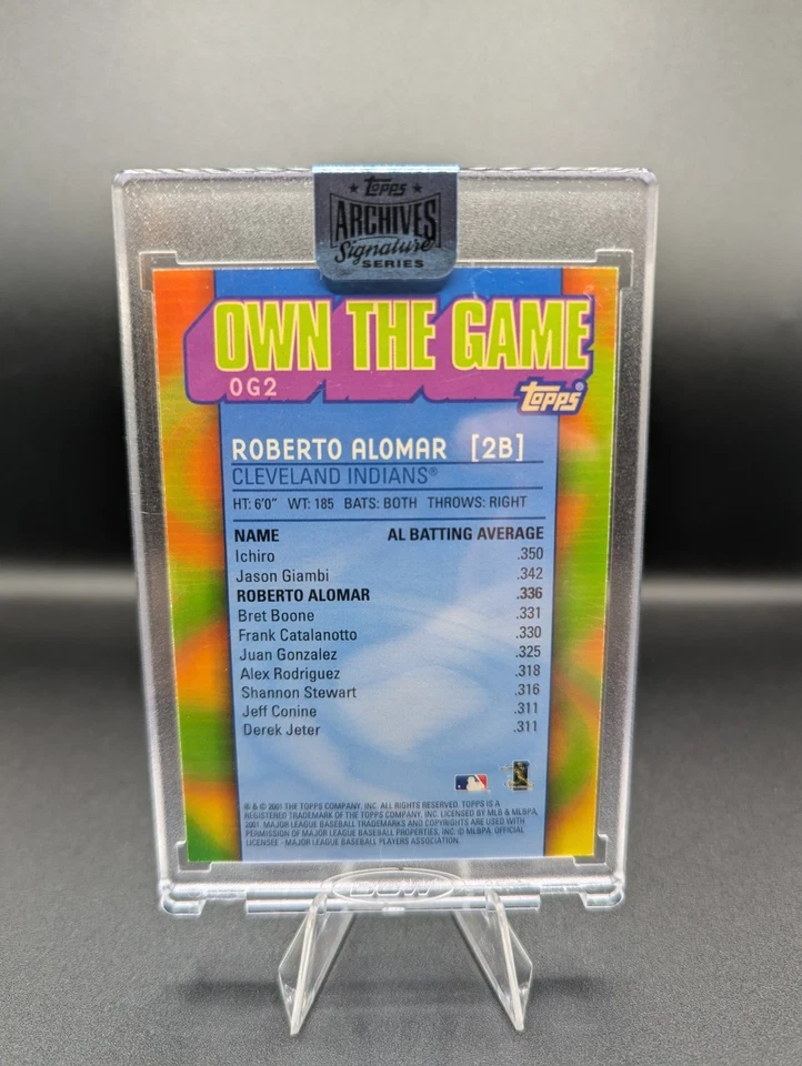 2018 Topps Archives Signature Series Roberto Alomar Auto /1 2001 Own The Game - Image 2 of 2