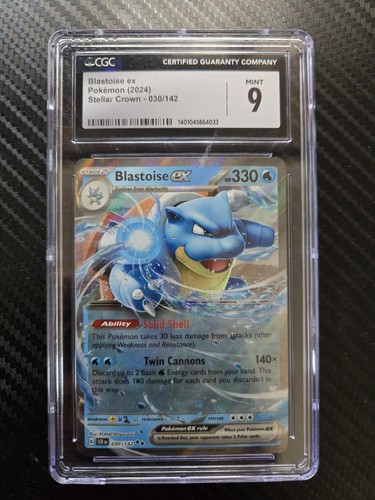 CGC 9 Blastoise EX 030/142 Stellar Crown Full Art Double Rare Pokemon Card