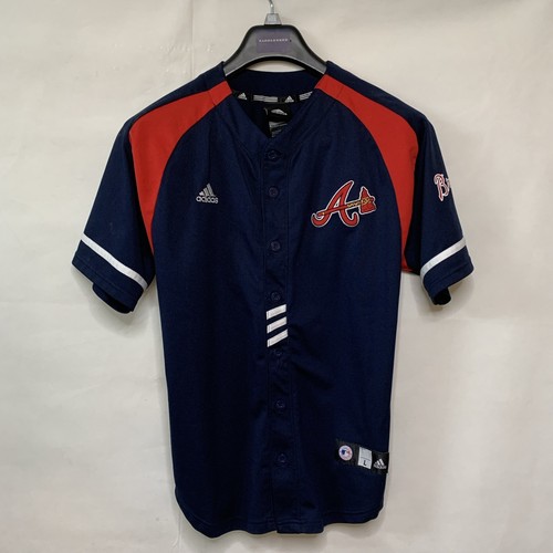 ADIDAS Atlanta Braves Size Youth Large Blue Short Sleeve Jersey McCann 🏟️⚾️