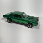 Hot Wheels Redline Custom Cougar Car 1968 Green Gray Interior Made In USA