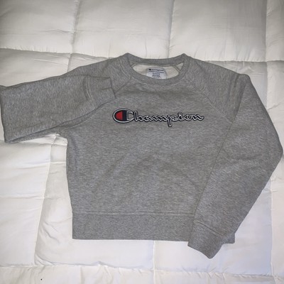 Champion Cropped Sweatshirt Authentic Athletic wear Women s Sz XS Grey