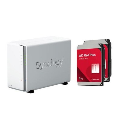 Synology DiskStation DS223J 2 Einschübe NAS-Server Leergehäuse + 8 TB (2x 4 TB)
