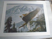 APLENGLOW - BALD EAGLE by Lee Kromschroeder. Signed & Numbered #1452 Lithograph