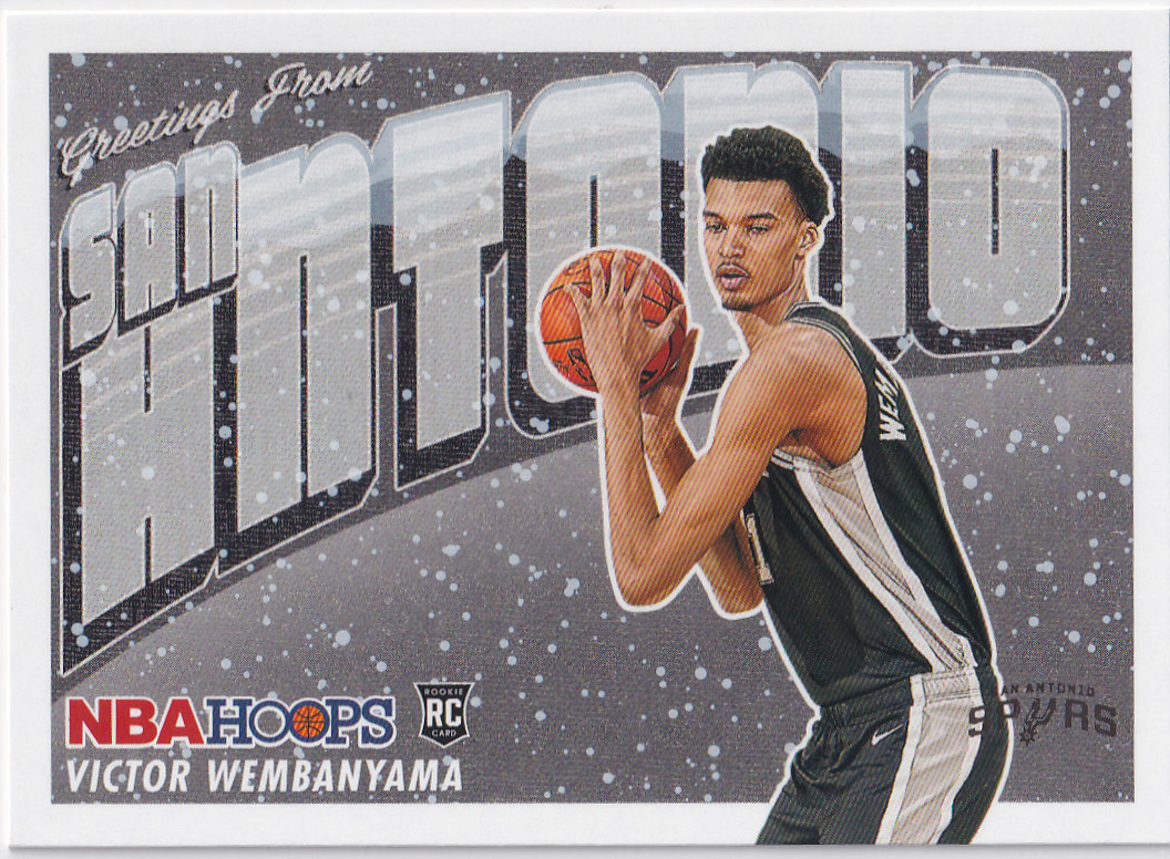 2023-24 Panini Hoops - Victor Wembanyama #1 Rookie Greetings Winter (RC)