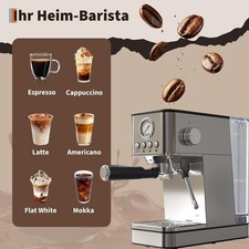 20 Bar Espresso &Cappuccino Kleine Kaffeemaschine mit Milchaufsch&auml;umer 1,7L Tank