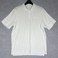 Lululemon Polo Shirt Beige Activewear Short Sleeve Men  s SZ: Medium