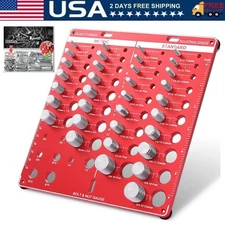 42 Nut and Bolt Thread Checker, Bolt Size and Thread Gauge, 19 Standard & 15 Met