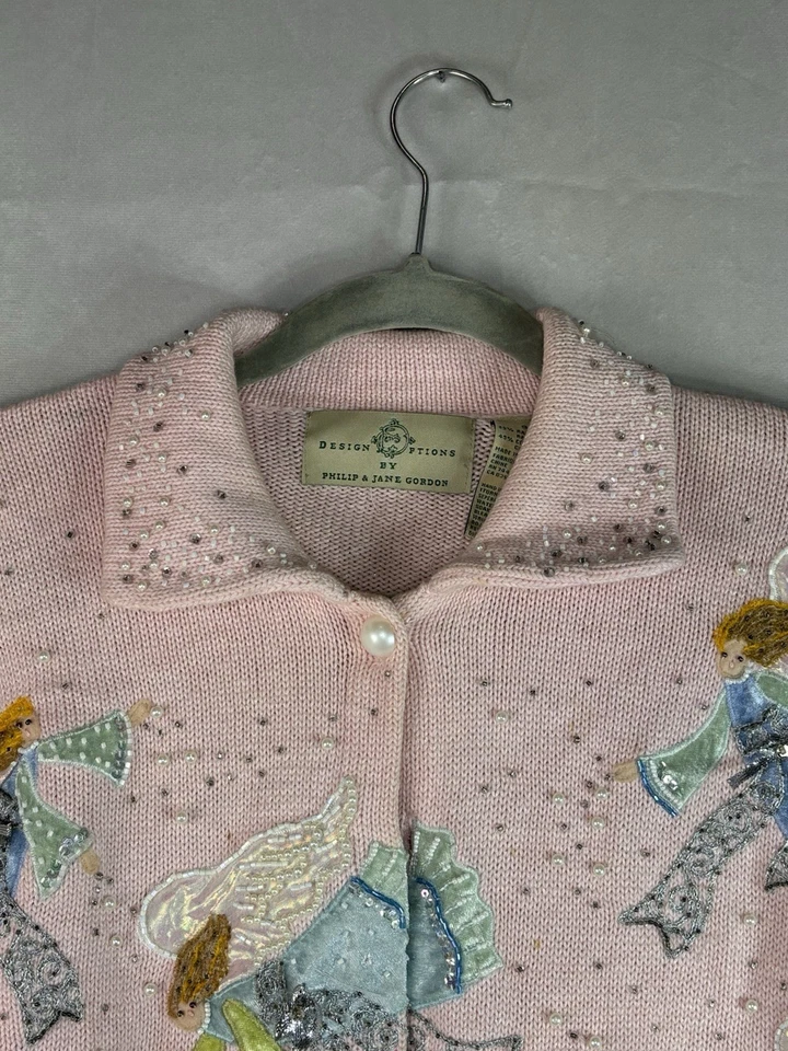 Cárdigan Suéter Design Options by Philip & Jane Gordon Angel Navidad Rosa S Foto 3 de 4