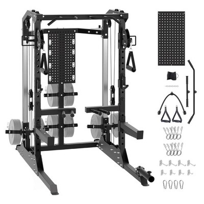 Garvee Power Cage, 2000LB Power Rack with Independent Dual Pulley System, Mul...