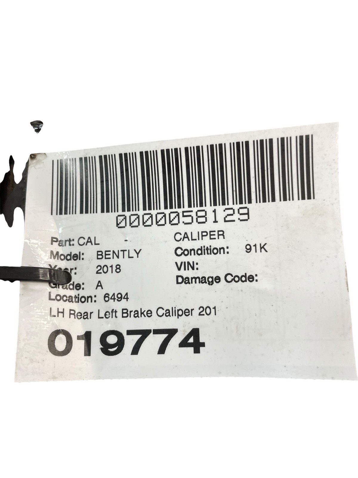 2015 2016 2017 2018 2019 2020 BENTLEY BENTAYGA OEM Rear Left Brake Calipe