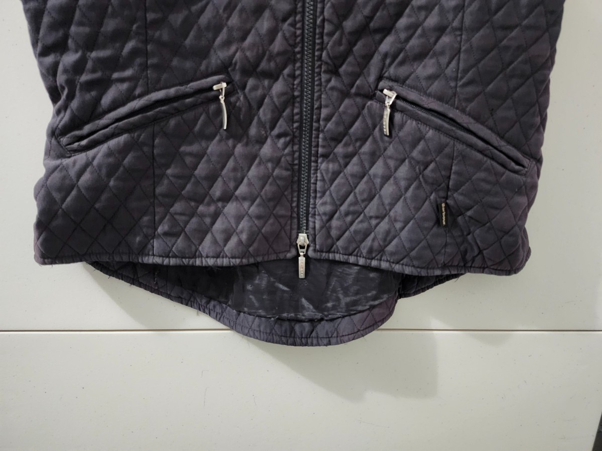 Barbour Jacket Womens XS/S Black Quilted Jacket Full Zip High Low