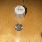 BU 1948 P Roosevelt Dime 10C Silver 50 Coin uncirculated roll. Nice toning