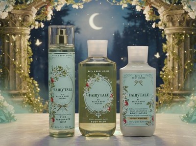 Bath & Body Works Fairytale Fragrance Mist Nourishing Body Wash Lotion 3 Pc Set
