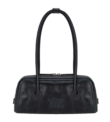 MARGE SHERWOOD レザー ショルダーバッグ ブラック Marge Sherwood Soft Boston EW Bag Black Pull-Up Leather Shoulder