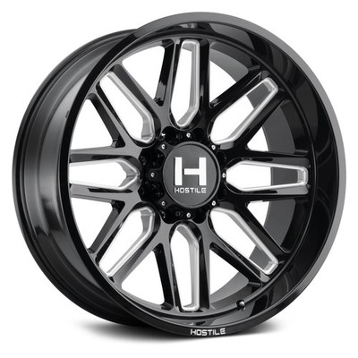 Hostile H120 VULCAN Wheels 22x10 (-25, 8x170, 125.2) Black Rims Set of 4