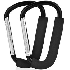 2 Pack Stroller Hooks,6.3" Large Stroller Clips,Stroller Hook for Hanging Diaper