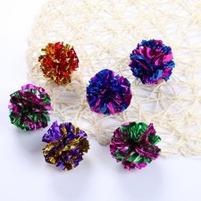 24 Pcs Interactive Cat Toy Multi-colored Fuzzy Balls Safe Crinkle