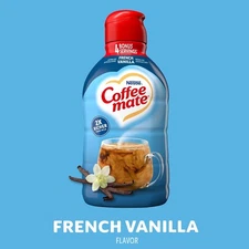 Nestle Coffee mate Liquid Non-Dairy Refrigerated Coffee Creamer, French Vanilla,