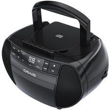 Craig Portable Top-Loading CD Boombox with AM/FM Stereo Radio and Cassette Pl...