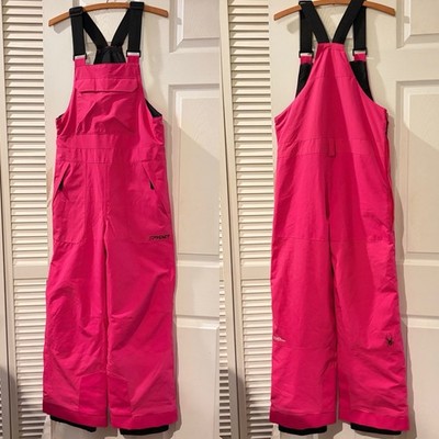 Spyder Scout Bib Pants Youth 16 Pink Fuchsia Snow Overalls