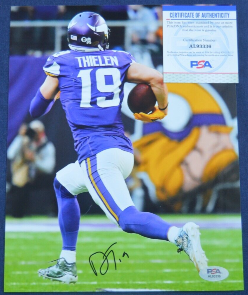 Adam Thielen Autographed Signed 8X10 Photo PSA COA Minnesota Vikings NFL 