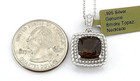 GENUINE 3.87 Cts SMOKY TOPAZ PENDANT NECKLACE .925 Silver - NEW WITH TAG — photo 4